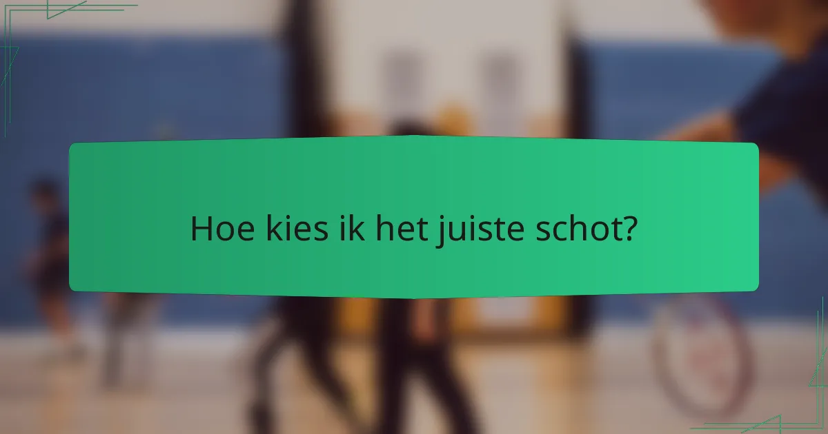 Hoe kies ik het juiste schot?