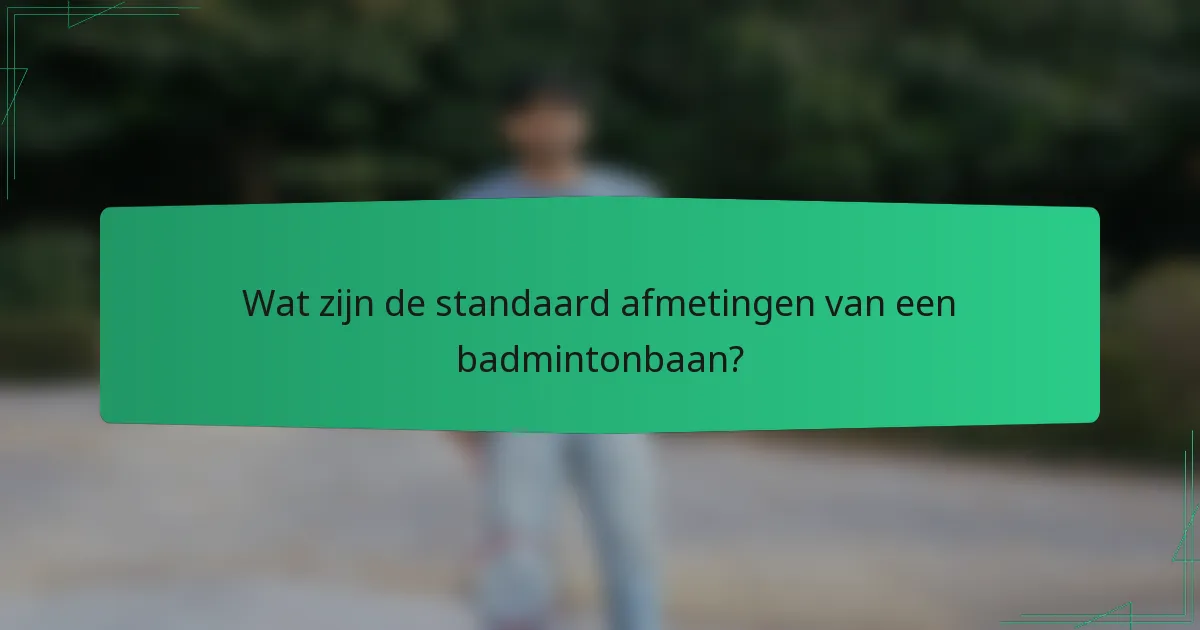 Wat zijn de standaard afmetingen van een badmintonbaan?